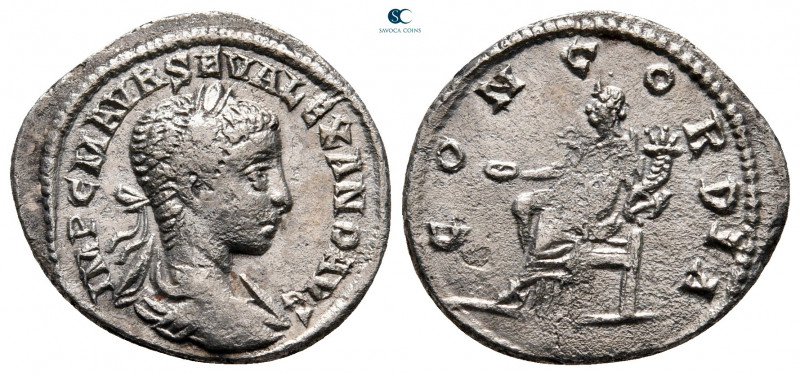 Severus Alexander AD 222-235. Antioch
Denarius AR

18 mm, 2,27 g



very ...