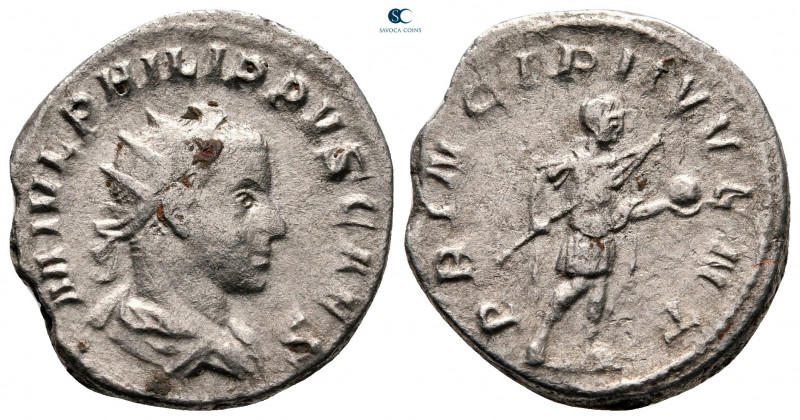 Philip II, as Caesar AD 244-246. Rome
Antoninianus AR

20 mm, 3,81 g



v...