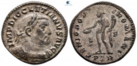 Diocletian AD 284-305. Treveri. Follis Æ silvered