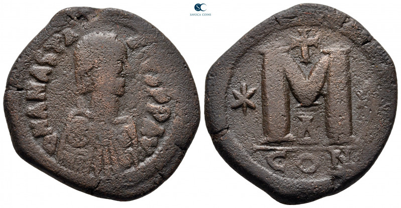 Anastasius I AD 491-518. Constantinople
Follis or 40 Nummi Æ

34 mm, 17,42 g...