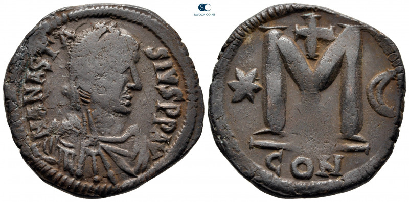 Anastasius I AD 491-518. Constantinople
Follis or 40 Nummi Æ

33 mm, 18,80 g...