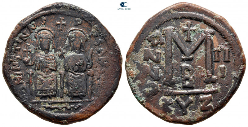 Justin II and Sophia AD 565-578. Cyzicus
Follis or 40 Nummi Æ

32 mm, 14,50 g...