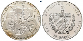 Cuba.  AD 1945-1995. 10 Pesos AR