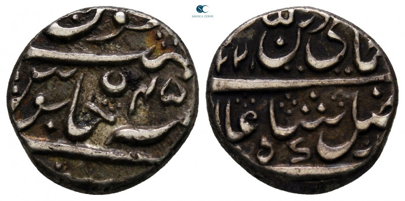 India. AD 1800-1900.
Rupee AR

14 mm, 2,81 g



extremely fine