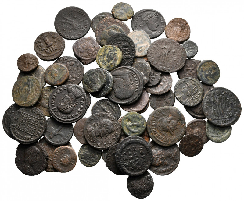 Lot of ca. 63 late roman bronze coins / SOLD AS SEEN, NO RETURN!

very fine