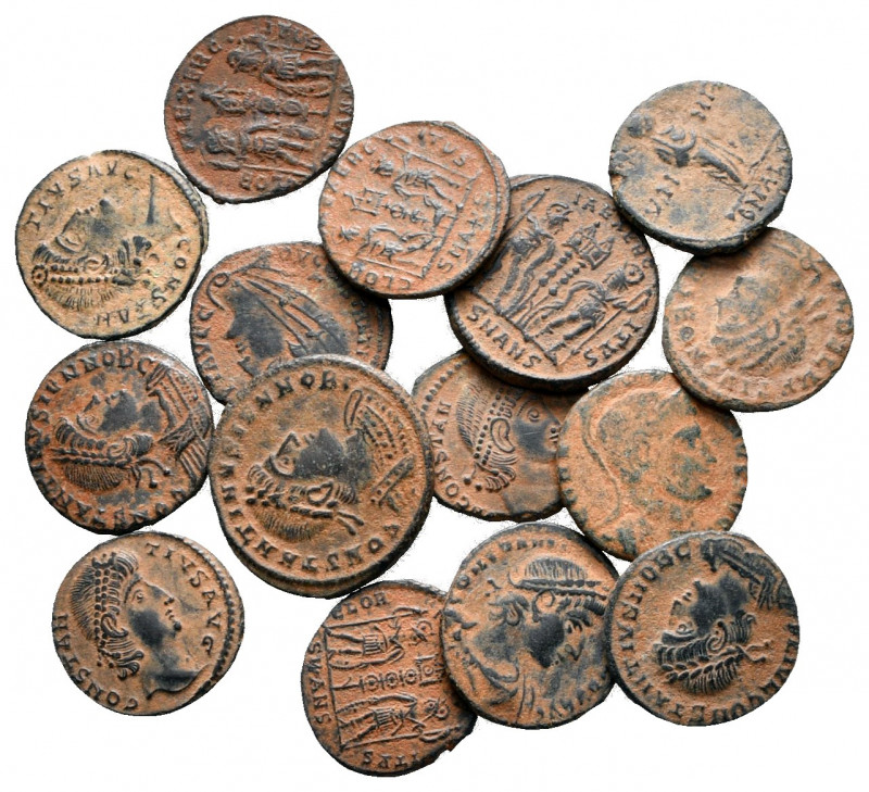 Lot of ca. 15 late roman bronze coins / SOLD AS SEEN, NO RETURN!

very fine