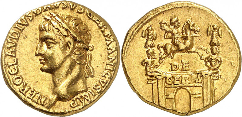 Drusus, frère de Tibère et père de Claude. Aureus 41-45, Rome. NERO CLAVDIVS DRV...