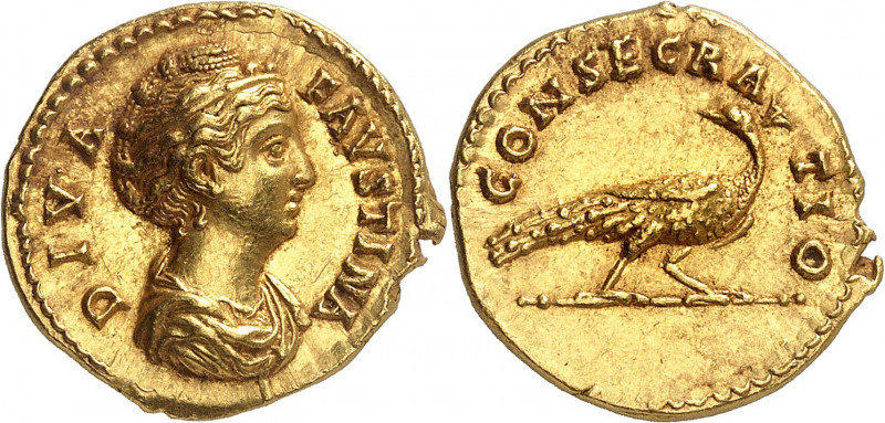 Faustine I, épouse d'Antonin le Pieux. Aureus après 141, Rome. DIVA - FAVSTINA B...