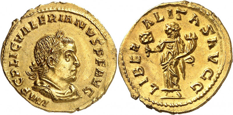 Valérien I 253-260. Aureus 253-254, Rome. IMP C P LIC VALERIANVS P F AVG Buste l...