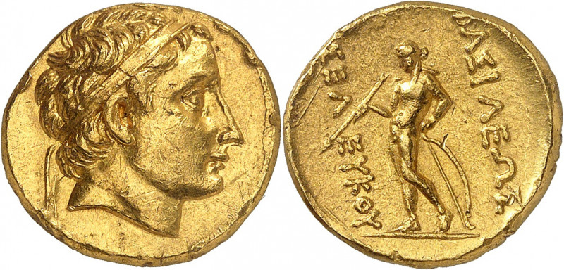 Royaume de Syrie, Seleucos II, 246-226. Statère d'or, Antioche (?). Tête diadémé...