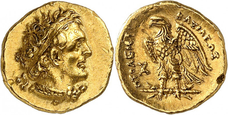 Royaume d'Égypte, Ptolémée I, 305-282. Tetarte ou Hemidrachme d'or après 294, Al...