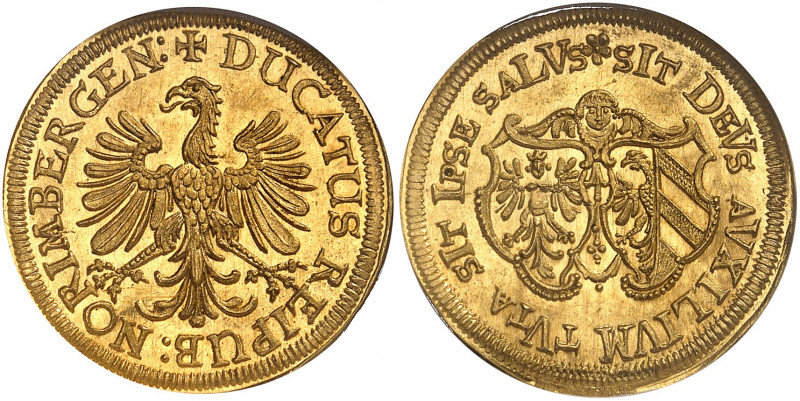 Nuremberg. Ferdinand III, 1637-1657. Ducat 1640, Nuremberg. Aigle aux ailes éplo...