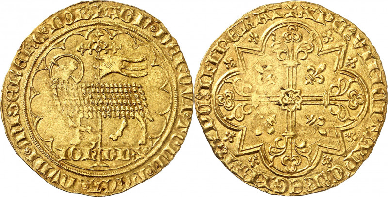 Brabant. Jeanne et Wenceslas, 1355-1383. Double mouton d'or non daté, Vilvorde. ...