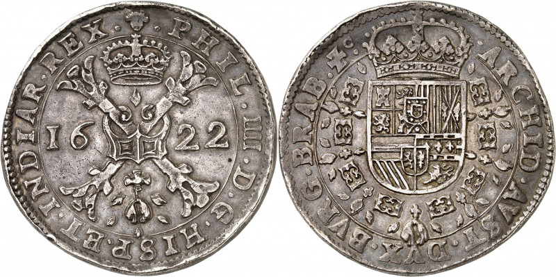 Brabant. Philippe IV, 1621-1665. Patagon 1622, Bruxelles. DE POIDS DOUBLE. Briqu...
