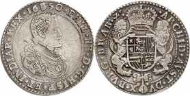 Brabant. Philippe IV, 1621-1665. Ducaton 1650, Anvers. DE POIDS TRIPLE. Buste drapé et cuirassé à droite / Ecu couronné soutenu par deux lions. Tranch...