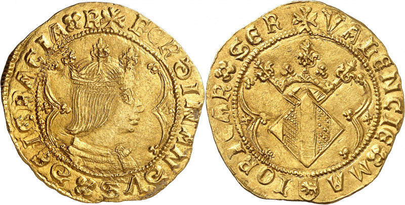 Royaume d'Espagne. Ferdinand II, 1504-1516. Double Ducat non daté, Valence. Bust...