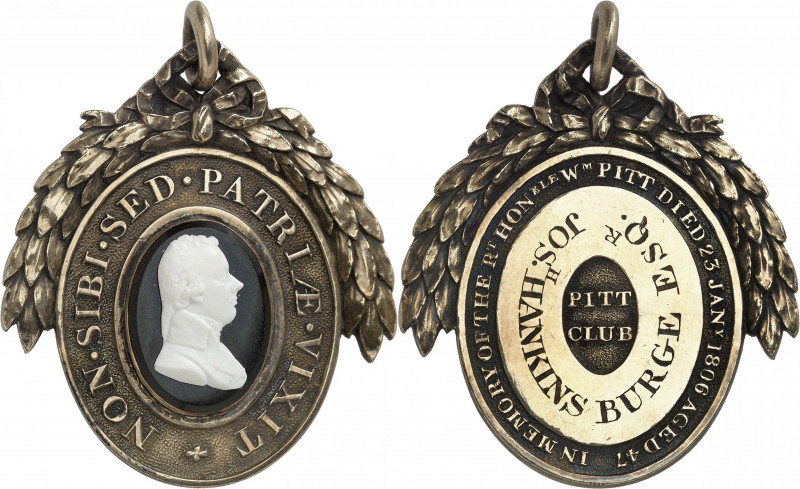 Pitt Club (fondé en 1835). Médaillon d'or commémorant le décès de William Pitt e...