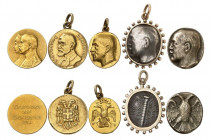 Lot de 5 Médailles. Constantin, 1913-1917 et 1920-1922. Médaille en or commémorant les 25 ans de mariage du couple royal en 1914. 17,7mm. 5,42g. 3 pet...