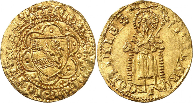 Gorizia. Mainardo, 1364-1385. Florin d'or non daté. Ecu dans un polylobe entouré...