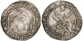 Uri, Schwyz et Unterwald. 1/2 Dicken non daté (1503-1548), Bellinzone. Armoiries des trois cantons disposées en ligne et surmontées de l'aigle bicépha...