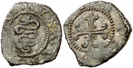Uri et Nidwald. Bissolo non daté (1506-1529), Bellinzone. Serpent / Croix feuillue. 0,47g. HMZ 2-975a; Pünt. 31a var. (ponctuation). 

Variante rare...