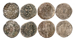 Uri et Nidwald. Lot de 4 monnaies : Schilling non daté (1600-1605) (4x), Altdorf. Armoiries des deux cantons surmontées d'une aigle bicéphale couronné...