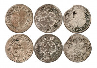 Uri. Lot de 3 monnaies : Batzen 1621 et Batzen 1622 (2x), Altdorf. Croix portant en cœur l'écusson d'Uri / Aigle bicéphale couronnée. 2,33g., 2,00g. e...