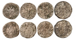Uri. Lot de 4 monnaies : Schilling 1610, Schilling 1611, Schilling 1612 et Schilling 1613, Altdorf. Aigle bicéphale couronnée. Ecusson d'Uri à l'exerg...