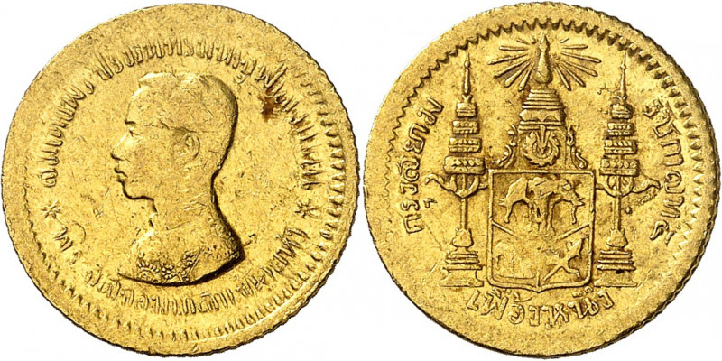 Royaume de Rattanakosin. Chulalongkorn (Rama V), 1868-1910. 1/8 Baht ou Fuang no...