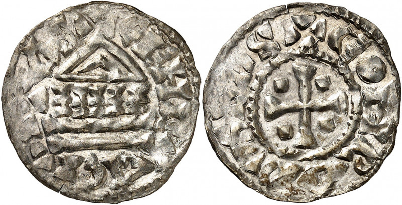 Genève, l'Evêché. Conrad, évêque de Genève, 1019 - 1030. Denier du premier type....