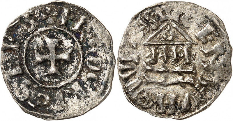 Genève, l'Evêché. Frédéric, évêque de Genève, 1032 - 1085. Denier de bon style d...