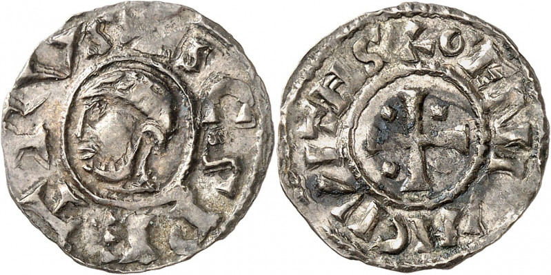 Genève, l'Evêché. Humbert de Grammont, évêque de Genève, 1120-1136. Denier au no...