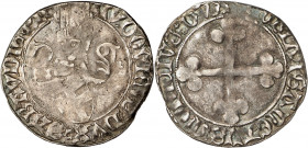 Genève, l'atelier de Cornavin. Louis I, 1434-1465. Double Gros non daté, Cornavin (Giacomo Filippi). LVDOVICVS DVX (fleur) SABAVDIE PR' Écu de Savoie ...