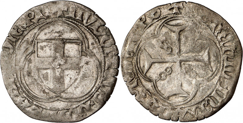 Genève, l'atelier de Cornavin. Louis I, 1434-1465. Double blanc non daté. Cornav...