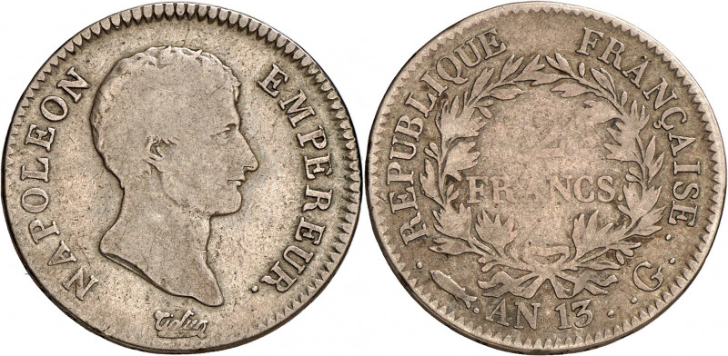 Genève, l'Occupation française. Premier Empire, 1804-1814. 2 Francs An 13 (1804-...