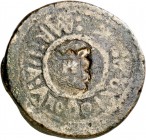 1728. Felipe V. Manila. 1 barrilla. (Basso 1a) (Kr. Pn2). 17,67 g. 30 mm. Unifaz. La leyenda comienza a la 1h del reloj. Extraordinariamente rara. BC+...
