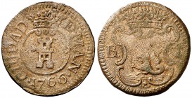 1766. Carlos III. Manila. 1 barrilla. (Cal. 1869) (Basso 4) (Kr. 1). 2,67 g. Muy rara. MBC.