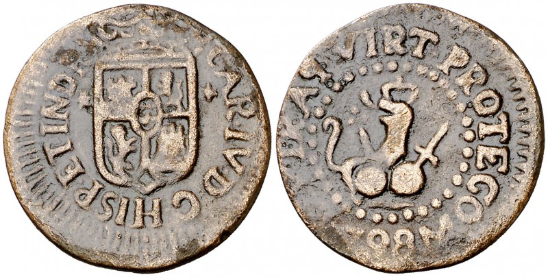 1798. Carlos IV. Manila. 1 cuarto. (Cal. 1472) (Basso 13) (Kr. 6). 3,14 g. Diáme...