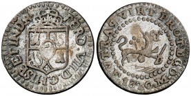 1820. Fernando VII. Manila. 1 octavo. (Cal. 1614) (Basso 23) (Kr. 8). 1,92 g. Escasa. MBC.