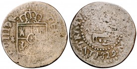 1829. Fernando VII. Manila. 1 cuarto. (Cal. 1609) (Basso 34) (Kr. 7). 3 g. BC+.