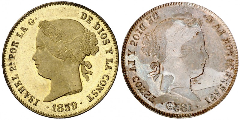 1859. Isabel II. (Basso 82, la señala como única conocida) (Kr. Deluxe ANA Cente...