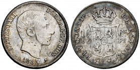 1883. Alfonso XII. Manila. 10 centavos. (Cal. 96) (Basso 64). 2,50 g. Golpecitos. Bonita pátina. (MBC).