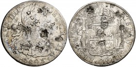 1805. Carlos IV. México. TH. 8 reales. 23,82 g. Resellos orientales. MBC.