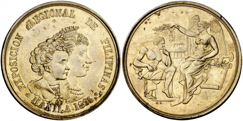 1895. Alfonso XIII. Exposición Regional de Filipinas. (V. 572 var. por metal) (B...