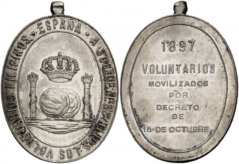 1897. Alfonso XIII. Distinción a los Voluntarios Filipinos. (Pérez Guerra 774). ...