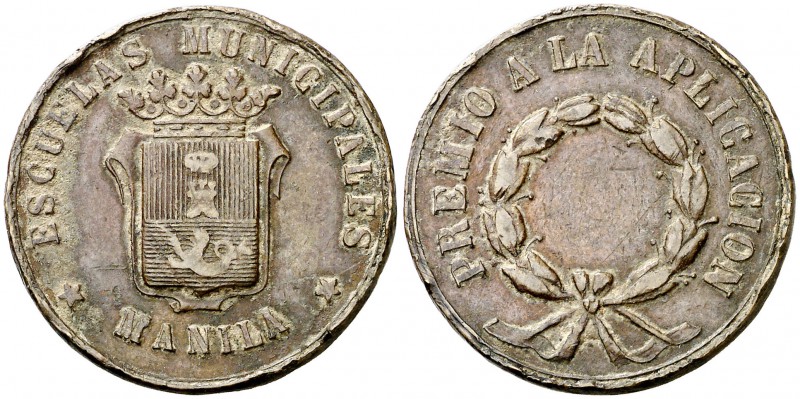 s/d. Escuelas Municipales. Premio a la Aplicación. 7,90 g. Bronce. BC+.