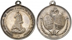(1865-1901). Ateneo Municipal, a cargo de la Compañía de Jesús. 15,72 g. Con anilla. Bella. Plata. 33 mm. EBC.