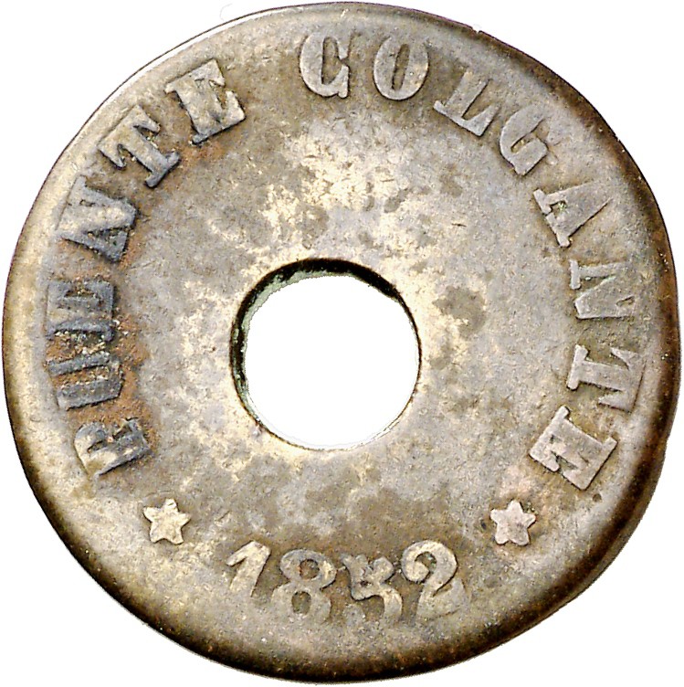 1852. Puente colgante. Ficha de transporte y peaje. (Basso 676). 2,08 g. El Puen...