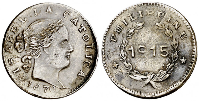 1915. Filipinas. Jetón publicitario. (Falta en Basso). 1,18 g. Latón plateado. 1...