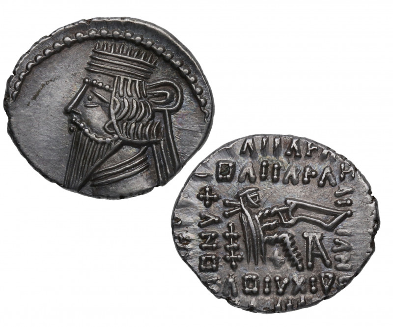 105 - 147 d.C. Imperio Parto. Vologases III. Rey arsácida. Ecbatana. Dracma. GIC...